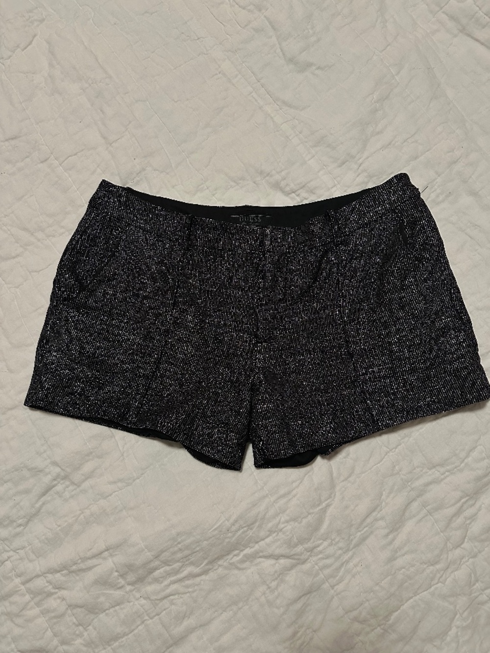Guess Black Glitter Micro Shorts